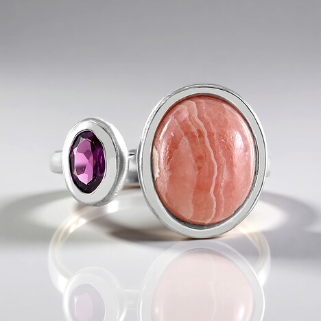 Anello in argento con Rodocrosite (Faszination Türkis)