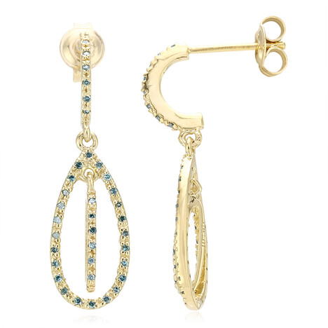 Zilveren oorbellen met Fancy diamanten