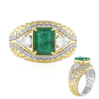 Bague en argent et Emeraude de Zambie (Gems en Vogue)