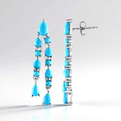 Orecchini in argento con Turchese Sleeping Beauty (Faszination Türkis)