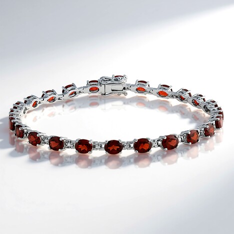 Bracelet en argent et Grenat du Mozambique