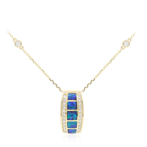 Lightning Ridge-Schwarzer Opal-Goldhalskette (CIRARI)