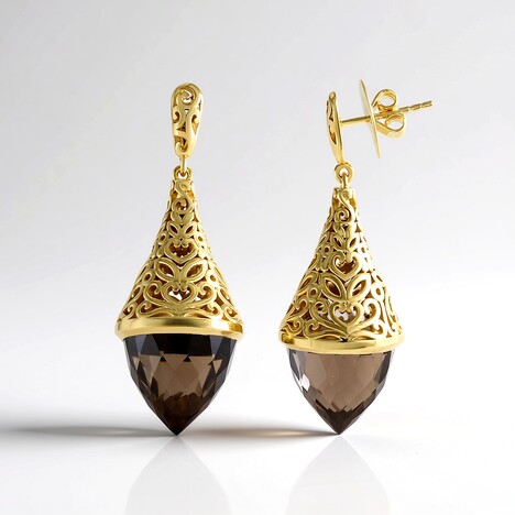 Orecchini in argento con Quarzo Fumè (Dallas Prince Designs)