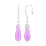 Fliederfarbener Quarz-Silberohrringe