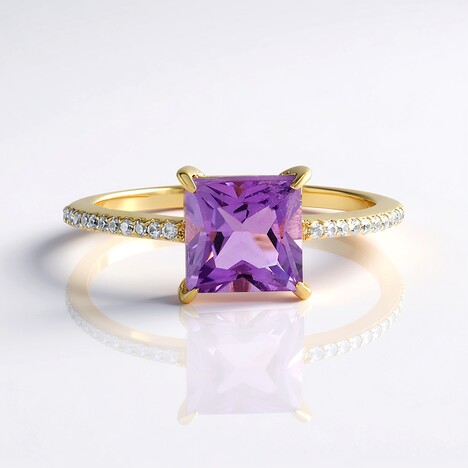Anello in argento con Ametista Uruguay