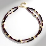 Collier en argent et Grenat du Mozambique (Riya)