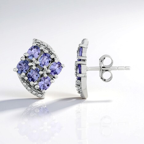 Boucles d'oreilles en argent et Tanzanite