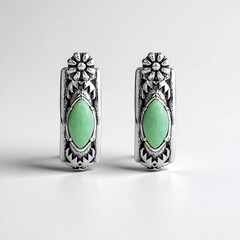 Orecchini in argento con Turchese Verde (Desert Chic)