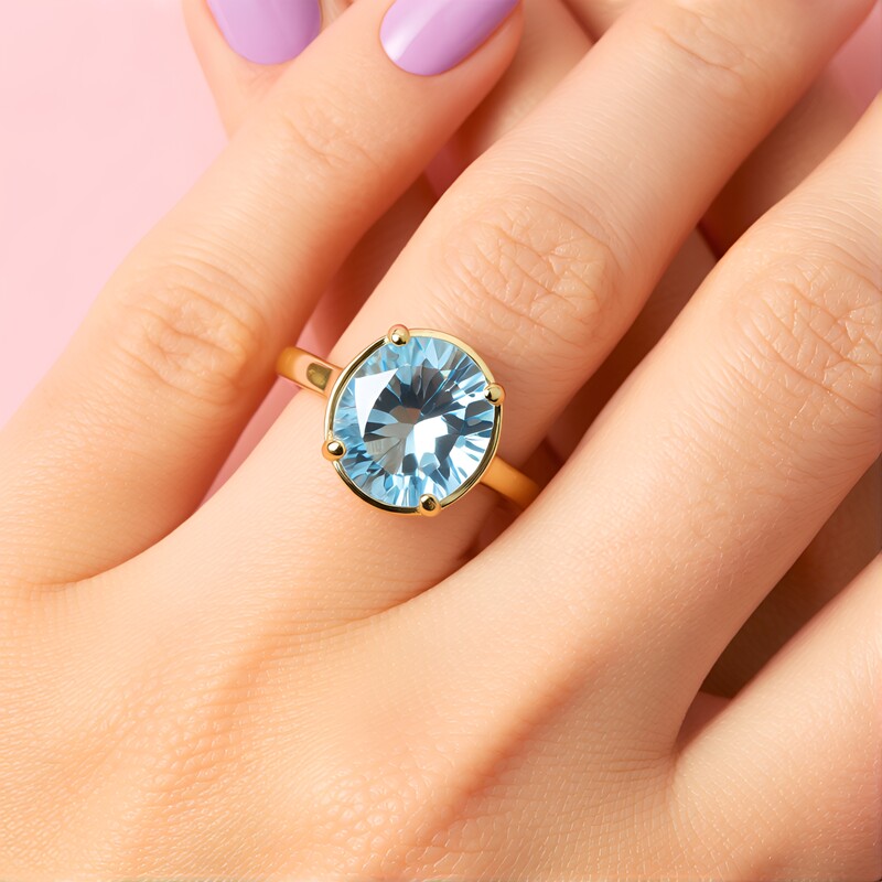 Himmelblauer Topas-Silberring