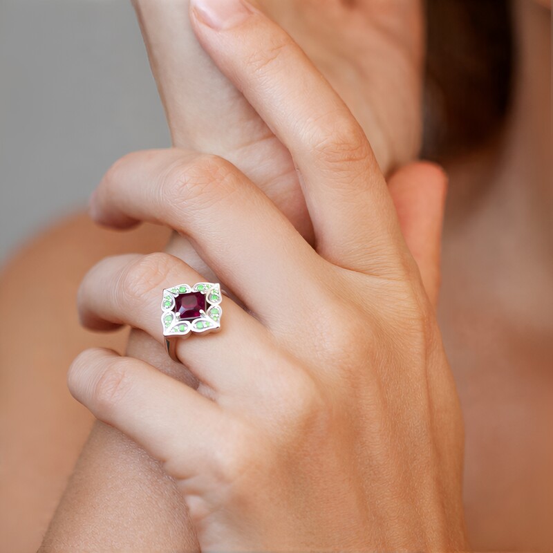 Bague en argent et Tourmaline rose du Nigéria