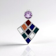 Pendentif en argent et Améthyste Rose de France (SAELOCANA)