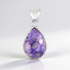 Ciondolo in argento con Charoite (Bali Barong)