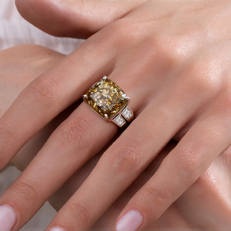 Dinosaurier-Quarz-Silberring