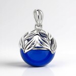 Ciondolo in argento con Ambra Blu Colombiana (dagen)