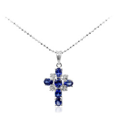 Gouden halsketting met een blauwe saffier (Nara Jewelry)