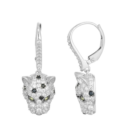 Boucles d'oreilles en argent et Zircon (Adela Silber)