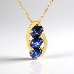 Collana in argento con Zaffiro Stellato Blu