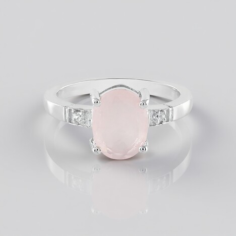 Anello in argento con Quarzo Rosa