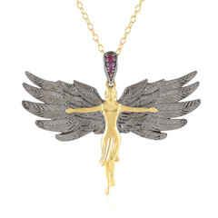 Burmesischer Rubin-Silberhalskette