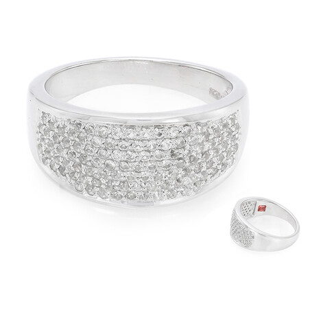 Weißer Topas-Silberring