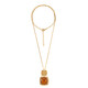 Collana in argento con Ambra Baltica Cognac (dagen)