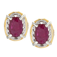 Burmese Ruby Silver Earrings (Gems en Vogue)