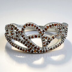 Anello placcato in platino con Diamante Fancy