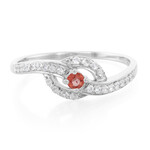 Bague en argent et Saphir Padparadscha