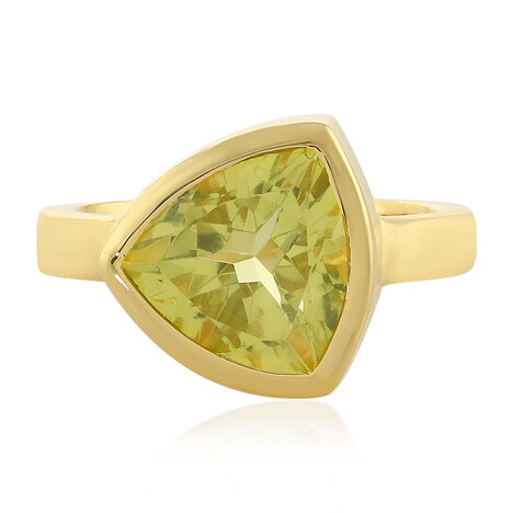 Anello in argento con Quarzo Limone (MONOSONO COLLECTION)