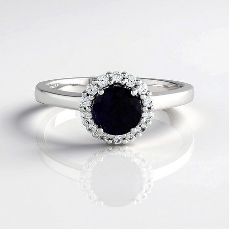 Anello in argento con Zaffiro Blu del Madagascar