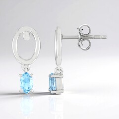 Orecchini in argento con Acquamarina Brasiliana