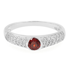 Bague en argent et Grenat du Mozambique