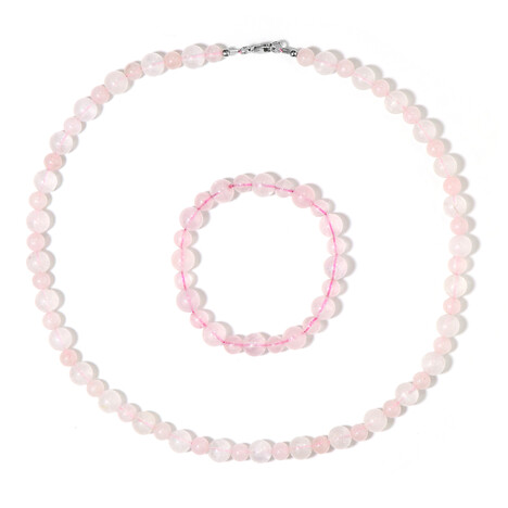 Parure en argent et Quartz rose