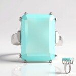 Anello in argento con Calcedonio Acqua
