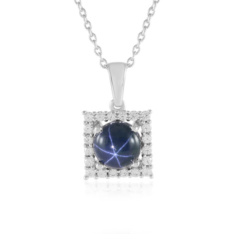 Collana in argento con Zaffiro Stellato Blu