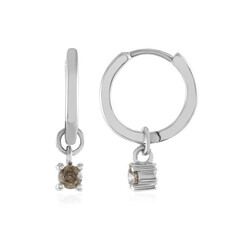 I2 Champagne Diamond Silver Earrings