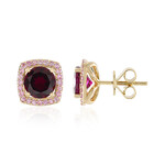 Pendientes en oro con Rodolita frambuesa AAA (SUHANA)