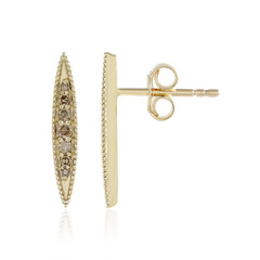 Gouden oorbellen met I2 Champagne Diamanten (de Melo Gold)