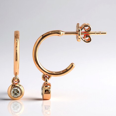 Orecchini in oro con Diamante Rose de France SI1 di Argyle (Annette)