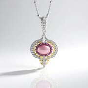 Collar en plata con Perla rosa Mabe (Dallas Prince Designs)