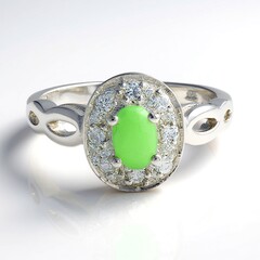 Anello in argento con Crisoprasio Imperiale