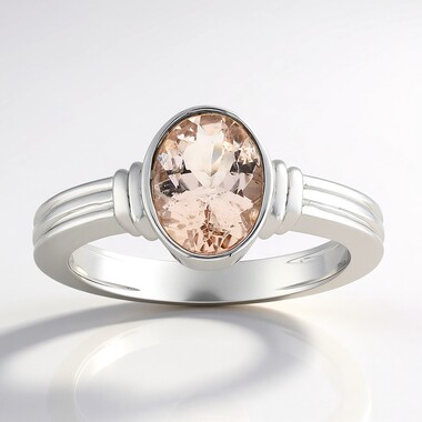Anillo en plata con Morganita de Brasil