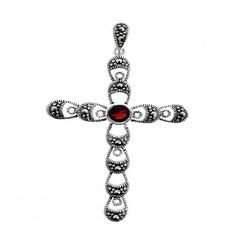 Pendentif en argent et Grenat du Mozambique