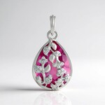 Colgante en plata con Cuarzo rosado