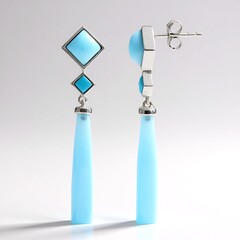 Orecchini in argento con Calcedonio Blu