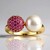 Bague en or et Perle blanche des mers du sud (Michelle Albala)
