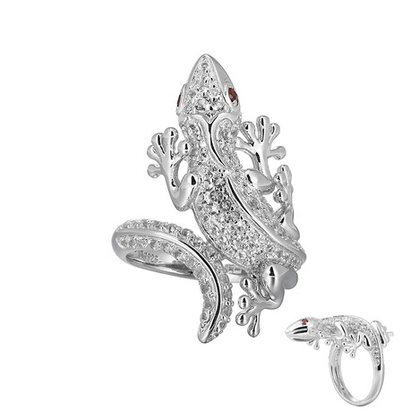 Weißer Topas-Silberring