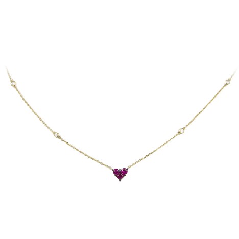 Gouden halsketting met Mozambique robijnen (CIRARI)