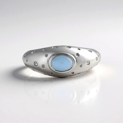 Anello in argento con Calcedonio Blu