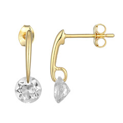 Boucles d'oreilles en argent et Topaze blanche